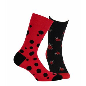 Vzorované ponožky FUNKY červená 30-34