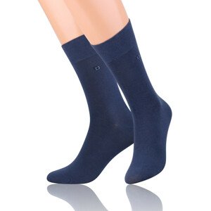 Hladké pánske ponožky s jemným vzorom 056 JEANS 39-41