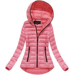 Ružová dámska bunda s kapucňou (7149) ružová XL (42)