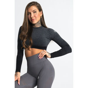 Gym Glamour Crop-Top Grey Ombre XS