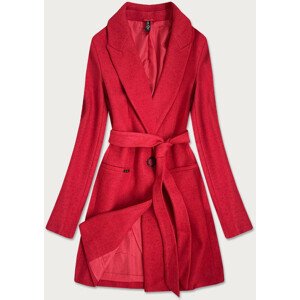 Klasický červený dámsky kabát s prídavkom vlny (2715) czerwony L (40)