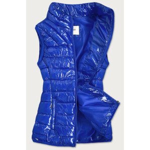 Svetlo modrá dámska lesklá vesta so stojačikom (B0107) Modrá XL (42)