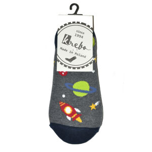 Pánske vzorované ponožky 0744 - Krebo tm.dizajn v šedej farbe 43-46