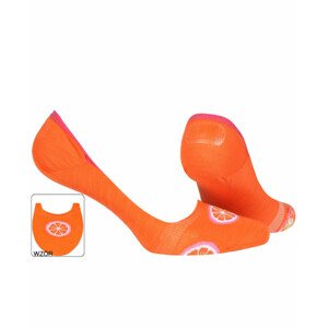 Dámske vzorované ponožky so silikónom oranžová 39-41