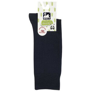 Hladké pánske ponožky s bambusom černá 39-41