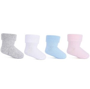 Ponožky s preloženým lemom SK-15 ružová 0-3 mesiace