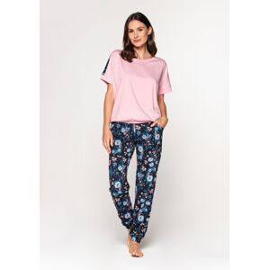 Dámske pyžamo Cana 581 w/r S-XL růžovo-zelená S