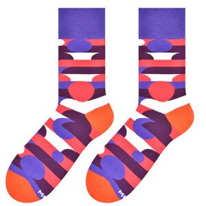 Pánske vzorované ponožky 079 FIALOVÁ/GEOMETRIE 39-42