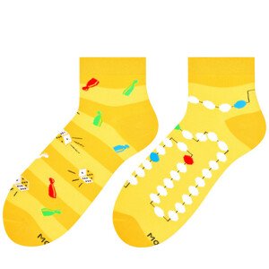 Krátke asymetrické pánske ponožky 035 žltá 43-46