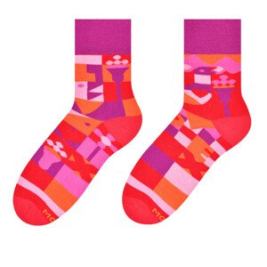 Asymetrické dámske ponožky 078 - výpredaj fialová 39-42