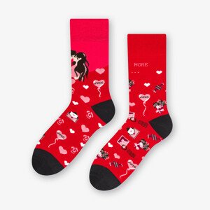 Dámske asymetrické ponožky 078 červená 39-42