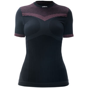 Dámske športové tričko s krátkym rukávom IRON-IC - čierno-ružová Farba: Čierno-ružová, Veľkosť: S / M