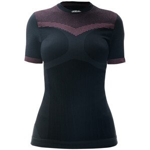 Dámske športové tričko s krátkym rukávom IRON-IC - čierno-ružová Farba: Čierno-ružová, Veľkosť: L / XL