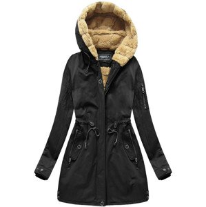Čierna dámska zimná bunda s kapucňou (XW807X) černá XL (42)