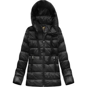 Čierna dámska zimná bunda s kapucňou (7698) černá L (40)