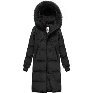 Čierna dámska manšestrová bunda s kapucňou (7763) čierna XL (42)