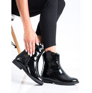 Pohodlné čierne členkové topánky pre ženy na klin 36