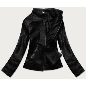 Čierna dekoratívna bunda z ekokože (G85) čierna XXL (44)