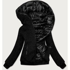 Obojstranná čierna dámska bunda "lamb" (H-989-01) černá L (40)