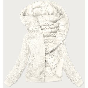 Obojstranná biela dámska bunda "lamb" (H-989-82) biały XL (42)