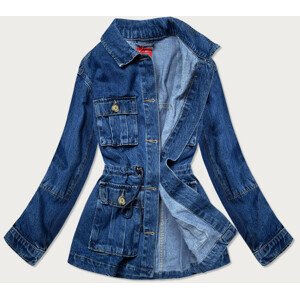 Svetlomodrá dámska džínsová bunda s vreckami (350-4) modrá S (36)