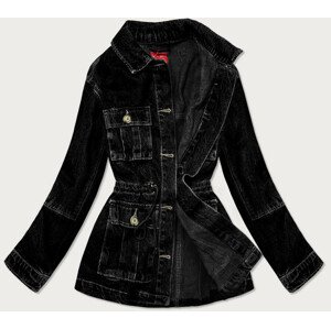 Čierna dámska džínsová bunda s vreckami (350-4) čierna S (36)