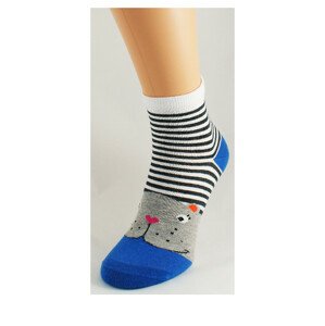 Dámske ponožky Bratex Ona Classic 0136 Zvieratká biela 36-38