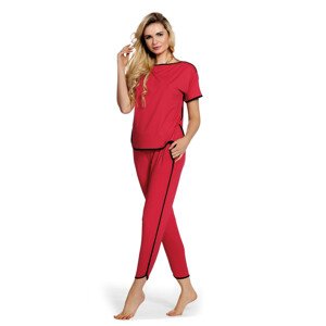 Dámske pyžamo JUDITH krátke rukávy, dlhé nohavice 400 červená XL
