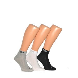 Ponožky Puma 4001 Basic Quarter A'3 šedo-bílo-černá 39-42