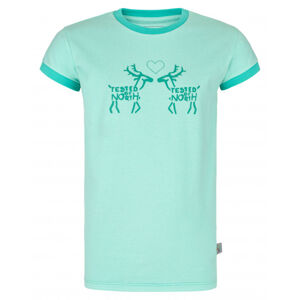 Dievčenské bavlnené tričko Avio-jg tyrkysová - Kilpi 152