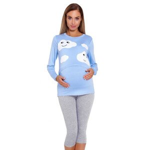 Dámske dojčiace a tehotenské pyžamo Melany 1679 - Peekaboo modrá a bílá XXL