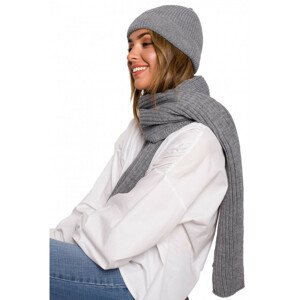 BK081 Cable knit scarf - grey EU UNI