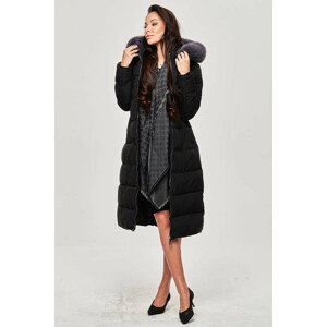 Čierna dámska zimná páperová bunda (OMDL-010) čierna S (36)
