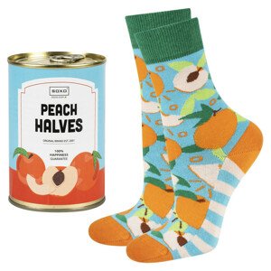 Dámske ponožky SOXO GOOD STUFF Peaches in a can modrá / oranžová 35-40