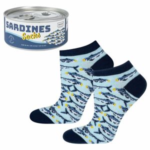 Dámske ponožky SOXO GOOD STUFF Sardinky v plechovke modrá 35-40