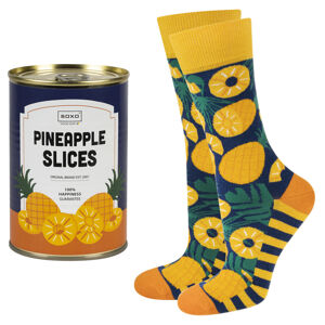 Pánske ponožky SOXO GOOD STUFF Ananás v plechovke žltá 40-45