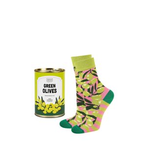 Soxo Ponožky so zelenými olivami v konzerve green 35-40