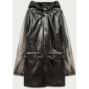 Priehľadný dámsky čierny plášť do dažďa (G78/19) černá L (40)