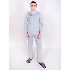 Pánske pyžamo YO! PJ-016 L-2XL melanžovej šedá XL