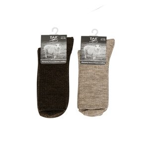 Pánske netlakové ponožky Tak Natural Wool 1078 brown 41-43
