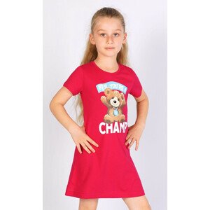 Detská nočná košeľa s krátkym rukávom Méďa červená 3 - 4