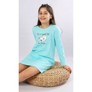 Detská nočná košeľa s dlhým rukávom Sleeping day lososová 13 - 14