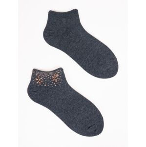 Dámske ponožky s ozdobnými kamienkami SKS-0002