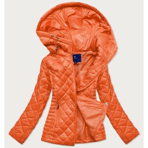 Oranžová prešívaná dámska bunda s kapucňou (LY-01) oranžová M (38)