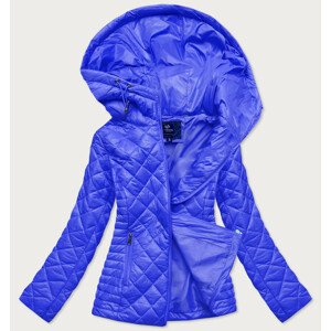 Svetlo modrá prešívaná dámska bunda s kapucňou (LY-01) modrá XL (42)