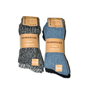 Pánske ponožky WIK art.21108 Norweger Sock A'2 černé džíny 43-46