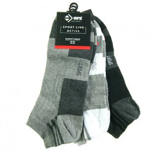 Pánske ponožky 3pcs CSM170-100 černošedobílá - Moraj čierna / sivá / biela 43-45