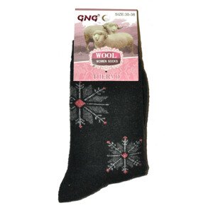 Dámske ponožky GNG 3023 Thermo Wool - Ulpia hnedá / pruhovaná 43-46