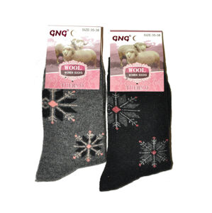 Dámske ponožky priľne GNG 3023 Thermo Wool Grey 35-38