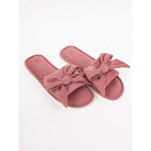 Dámske nazúvacie papuče s mašľou 0035K ružová 40-41
